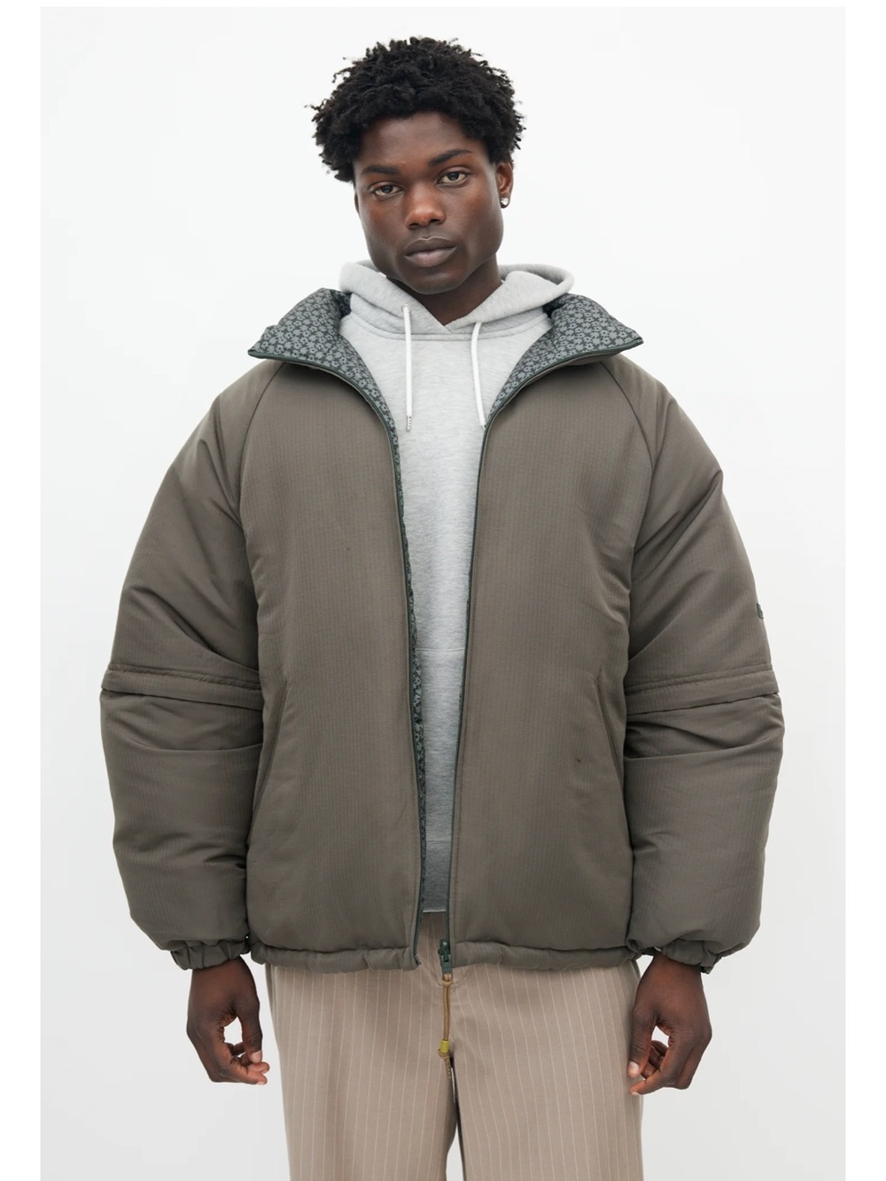 Acne Olive Green Quilted Puffer Jacket